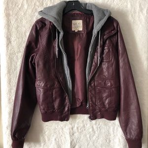 Burgundy leather jacket